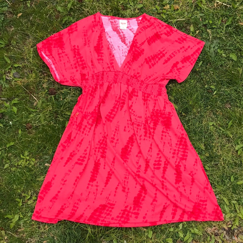 Bright Pink Tie Dye Flowy Summer Dress